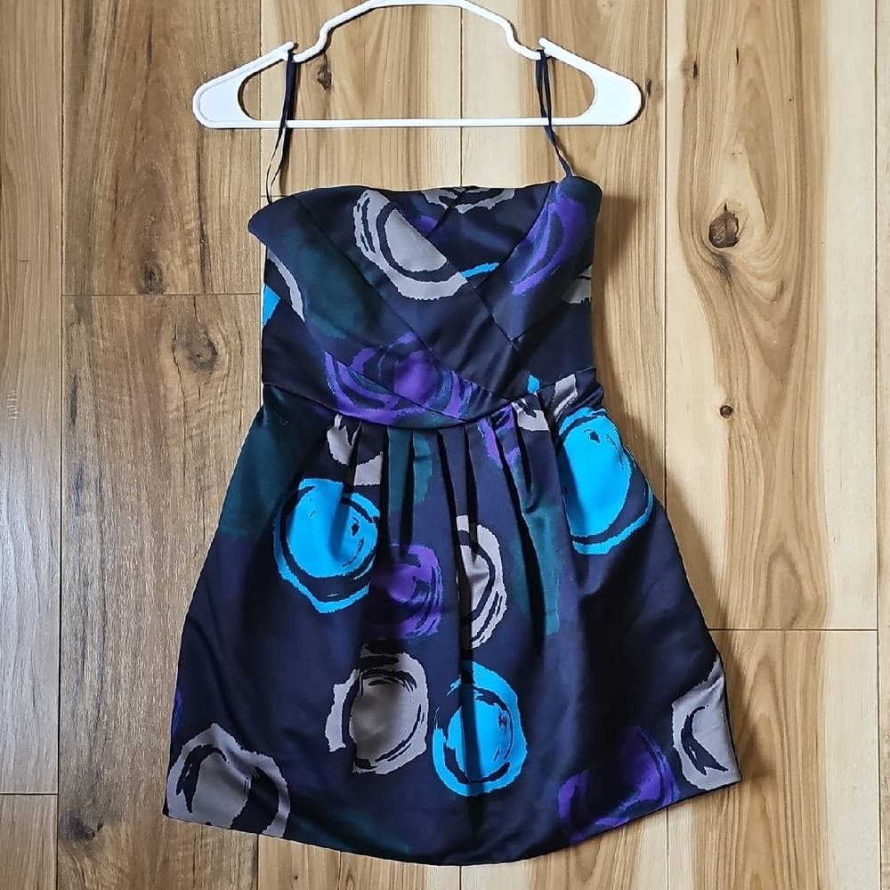 Armani Exchange Navy Blue Satin Dress